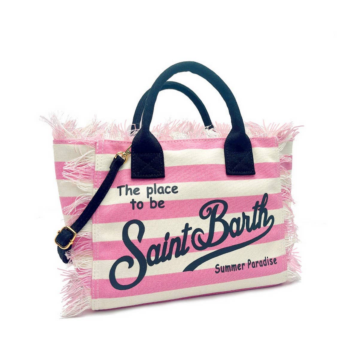 MC2 St. Barth's Striped Canvas Tote – Pink & White Stripe