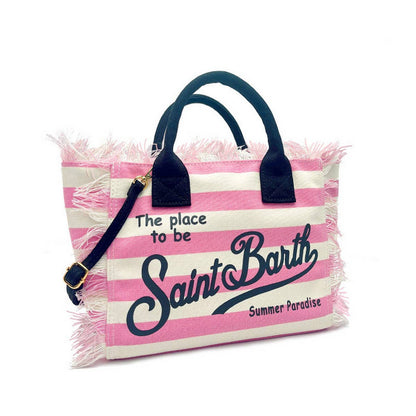 MC2 St. Barth's Striped Canvas Tote – Pink & White Stripe