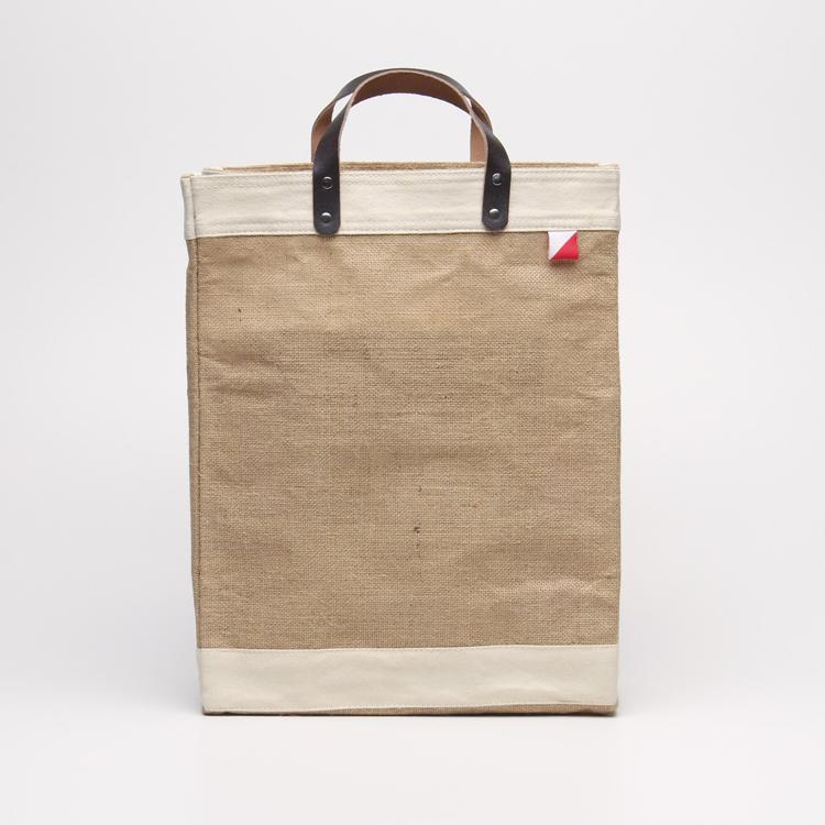 Bazaar Jute and Leather Tote Bag