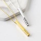 Personalized Mother’s Necklace – Custom 4-Sided Bar Necklace with Kids’ Names