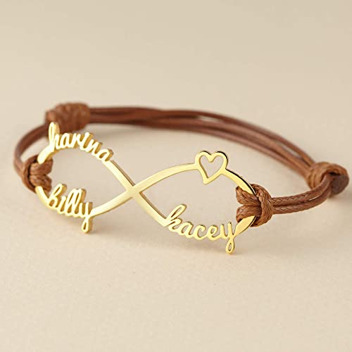 Personalized Mom Bracelet with Kids' Names – Infinity Bracelet with Custom Engraving