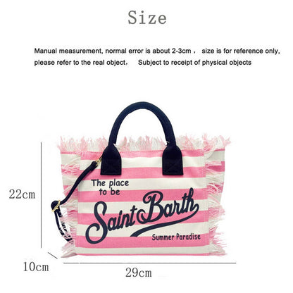 MC2 St. Barth's Striped Canvas Tote – Pink & White Stripe
