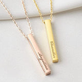 Personalized Mother’s Necklace – Custom 4-Sided Bar Necklace with Kids’ Names