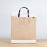 Bazaar Jute and Leather Tote Bag