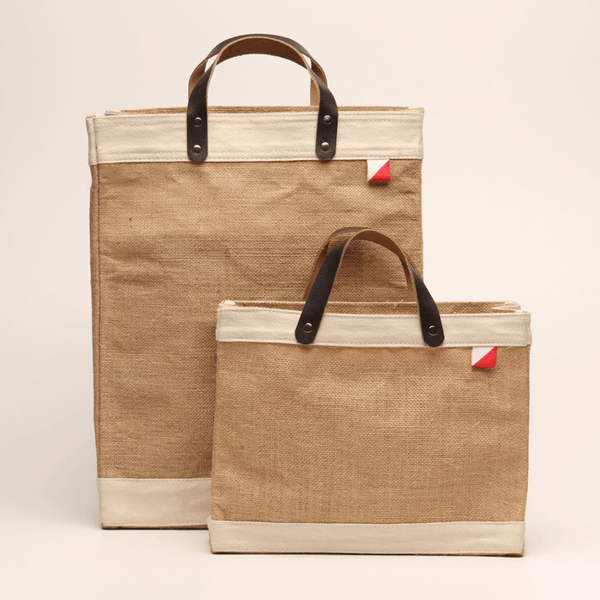 Bazaar Jute and Leather Tote Bag